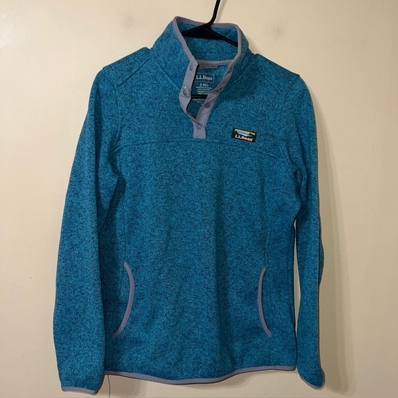 L.L. Bean Teal Half-Snap Pullover Sweater Women's Small - Picture 2 of 4